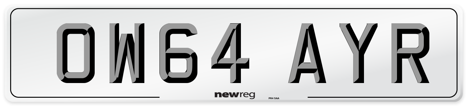 OW64 AYR Number Plate from New Reg